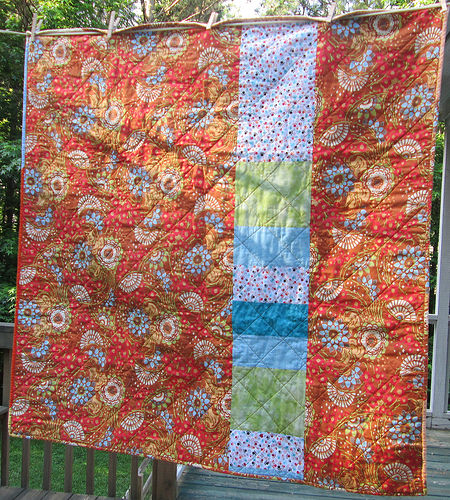 Orange & Teal Baby Quilt