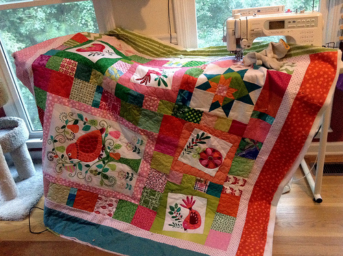 Birdie Christmas Quilt in progress