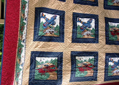 Boxer's Airplane Quilt - back