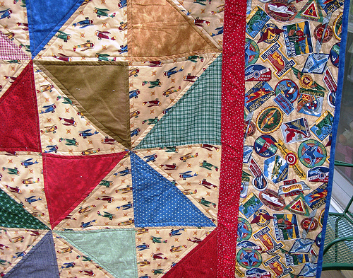 Boxer's Airplane Quilt - Close-up